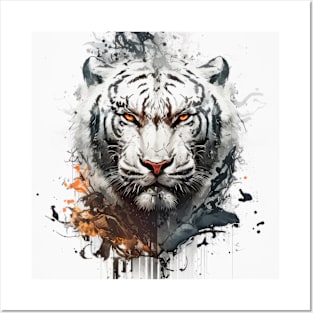 Tiger Portrait Animal Painting Wildlife Outdoors Adventure Posters and Art